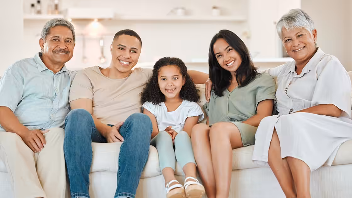 family smiling together