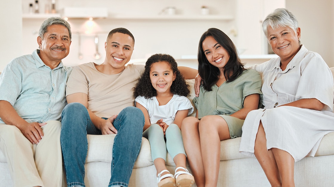 family smiling together